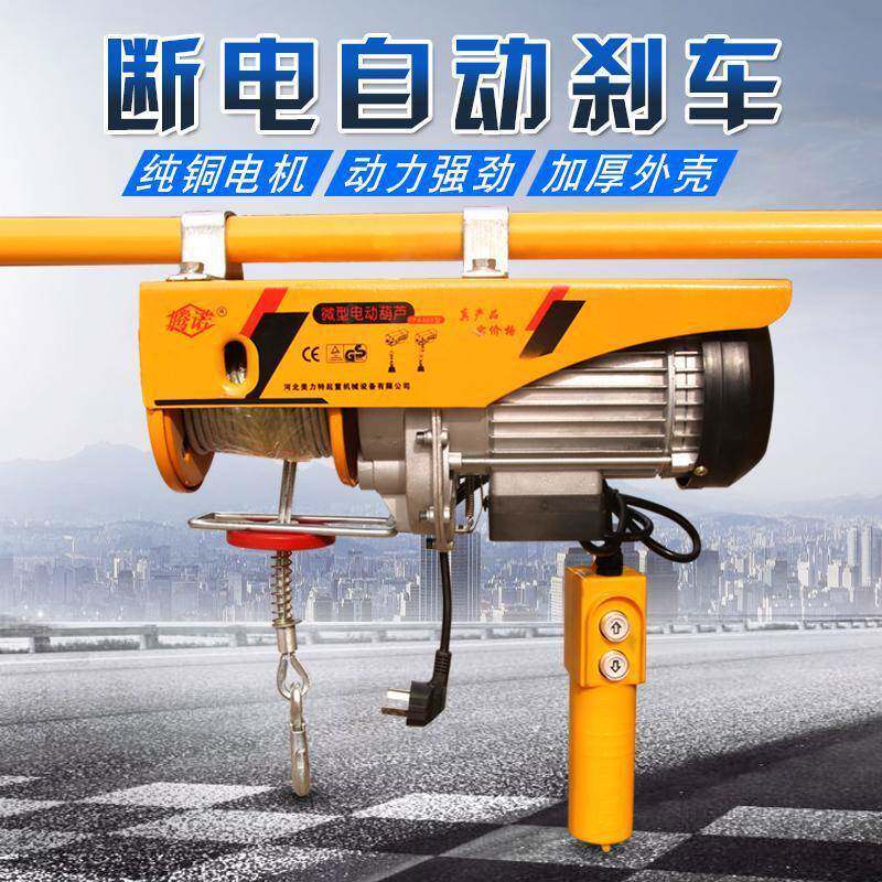小型卷扬机家用电动葫芦05吨吊机220v微型提升机建筑装修钢丝绳