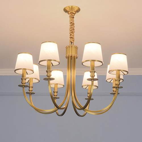 美式古铜色客厅灯具现代轻奢大气简约餐厅卧室书房别墅古同色吊灯