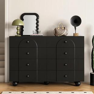 法式奶油风斗柜抽屉柜现代简约客厅沙发边柜电视旁边柜储物收纳柜