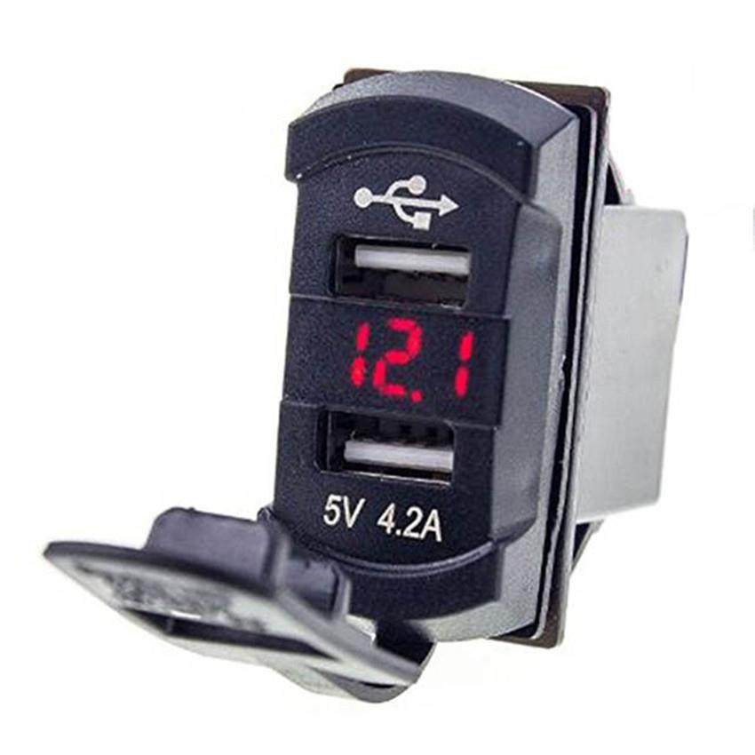 预留孔位装新款双USB带电压表开关式双USB带电压3位数显4.2A,纺织面料/辅料/配套,纺织机械配件,淘宝优惠券,粉丝福利购,淘宝优惠卷