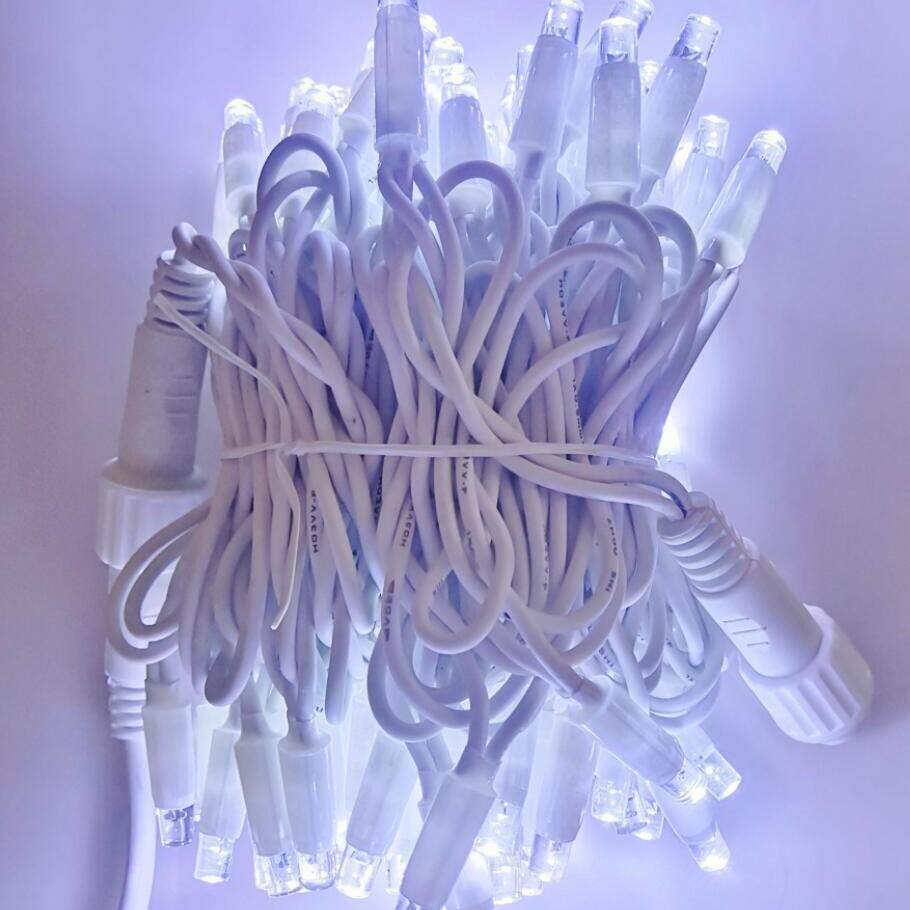 厂家直销10米100LED灯串橡胶线灌胶串灯亮化工程户外防水灌胶灯串