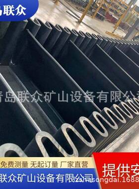 供应多角度提升带挡边裙边输送带EP300聚酯波状挡边传送带