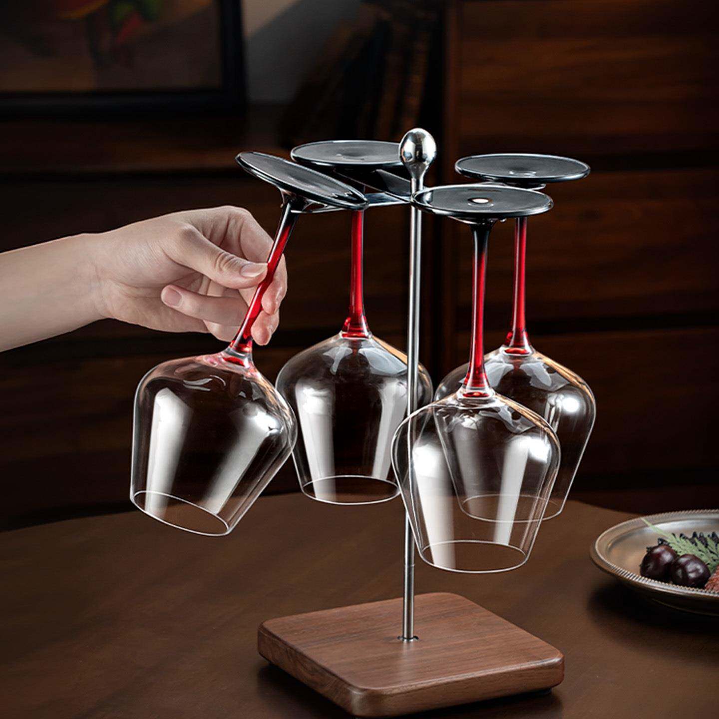 2025新款红酒杯架子倒挂不锈钢收纳架高脚杯置物架展示摆件高级感