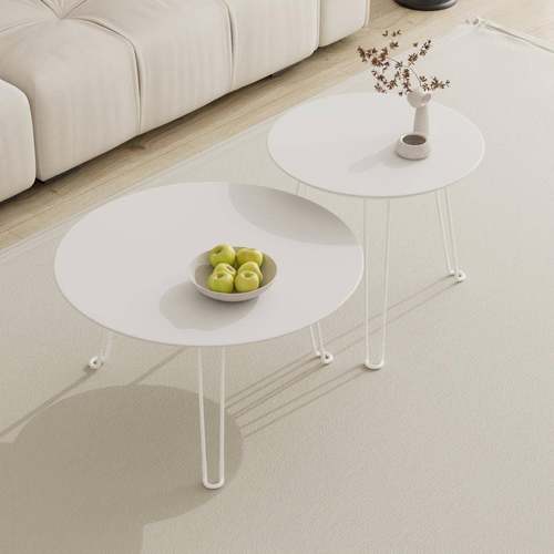 2024新款折叠茶几金属烤漆圆形茶几客厅茶几多功能