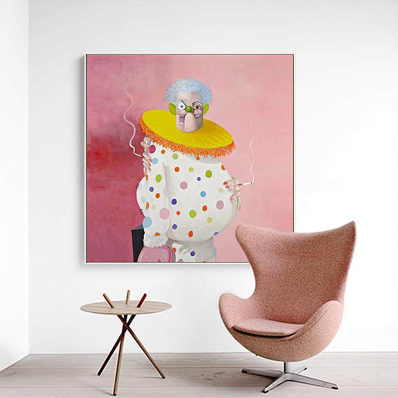 圣仕艺术装饰画工作室小丑儿童房卧室客厅壁画过道挂画小众可爱