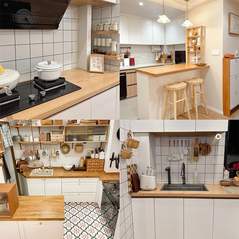 单独桌面板吧台板定制松木实木板桌板免漆一字板S材餐桌茶几台面