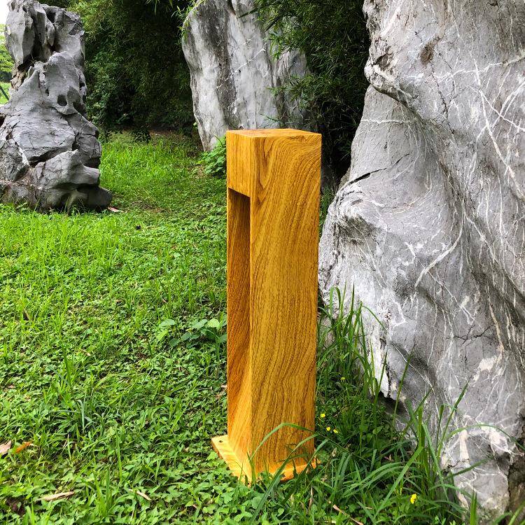 0.6米10w木纹工l艺漆现代d方形园林公草坪灯e户外太阳能庭草坪灯