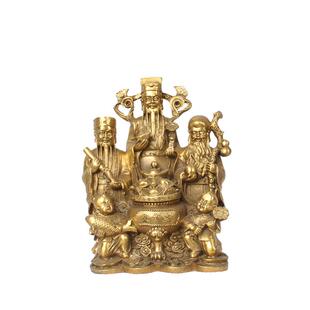 杨铜记家铜器0117三仙禄福寿福铜禄寿三仙聚宝厂盆