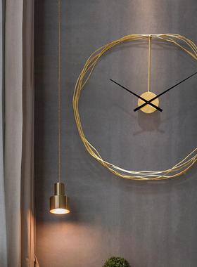 SWC64934北欧极简轻奢风钟表术餐简约客现代厅艺时钟创意厅墙面装