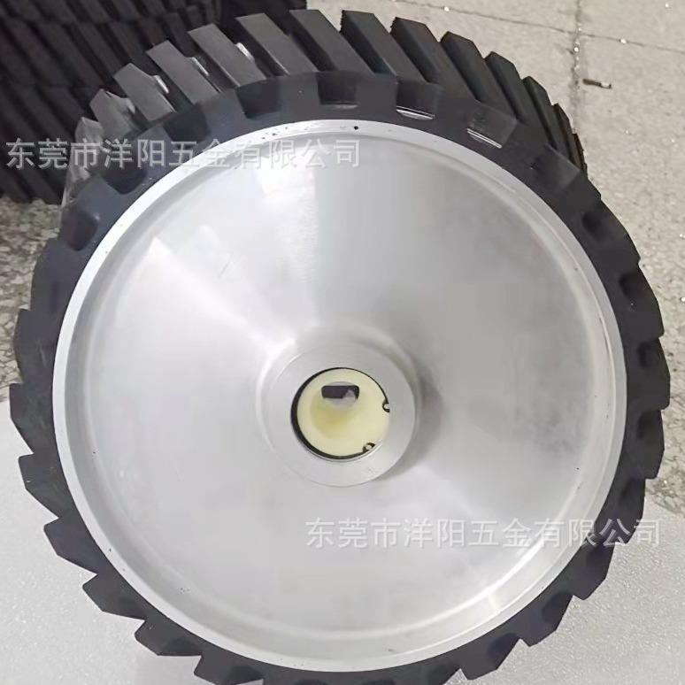厂家供砂带机胶胶轮加厚条纹橡光机从动轮五金机DMH械抛铝芯胶应