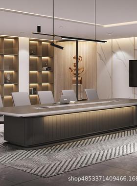 型办10029A公烤子会议桌大长桌简约现代会议室洽谈桌高端轻奢办漆