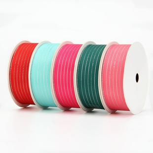 5m罗纹银线丝带蝴蝶结DmI装 Y2手工BVN织带礼品鲜花包彩带