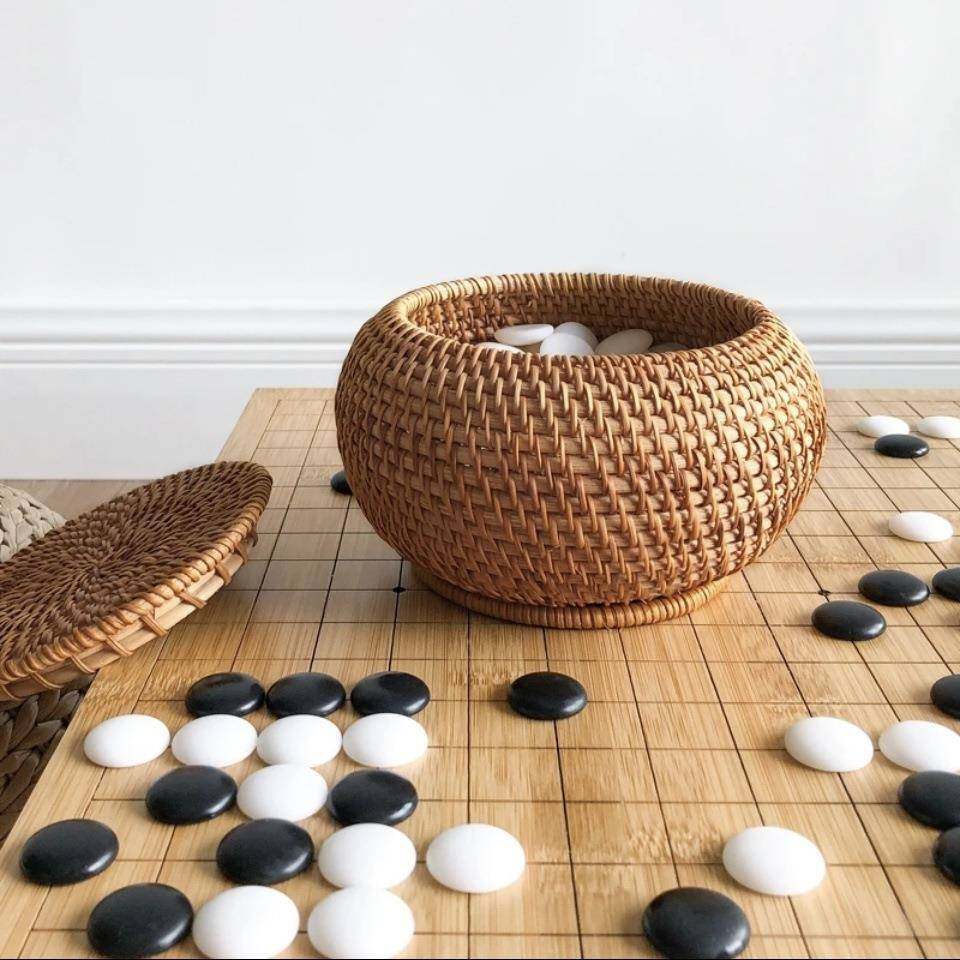 越南手工藤编收纳盒围棋罐围棋小五子盒棋篓棋子盒475零果食糖饰,收纳整理,首饰盒,淘宝优惠券,粉丝福利购,淘宝优惠卷