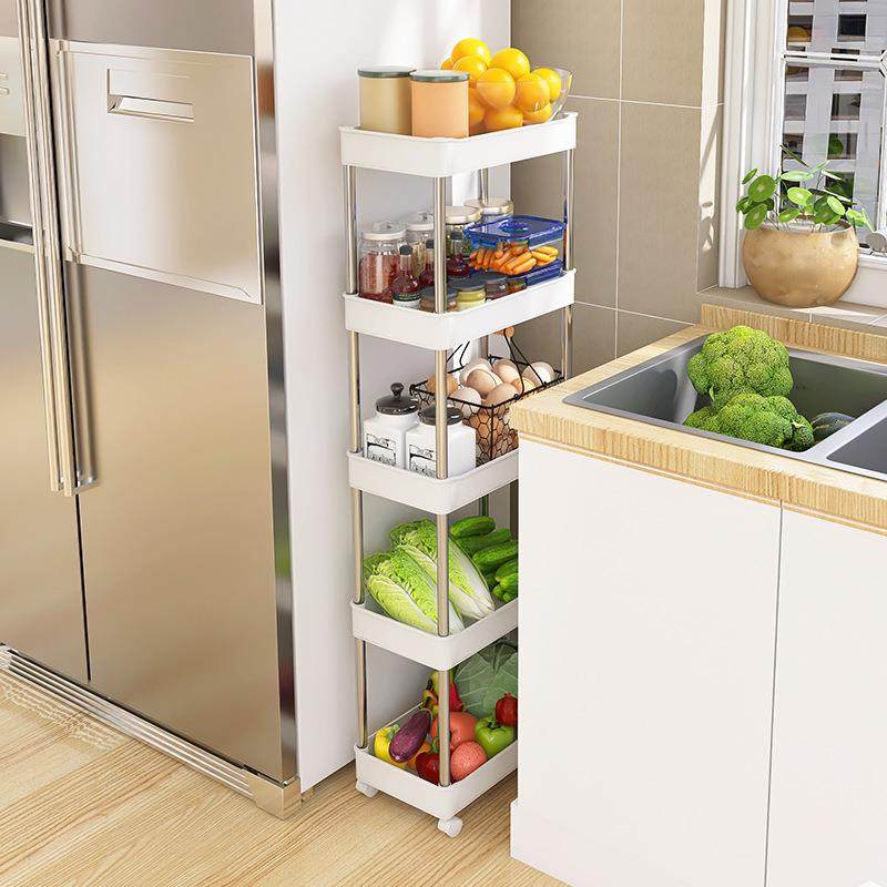 厨房夹缝置物架落地多层小推车冰箱缝隙架窄柜边缝侧蔬菜收纳架子,收纳整理,烫衣板及配件,淘宝优惠券,粉丝福利购,淘宝优惠卷