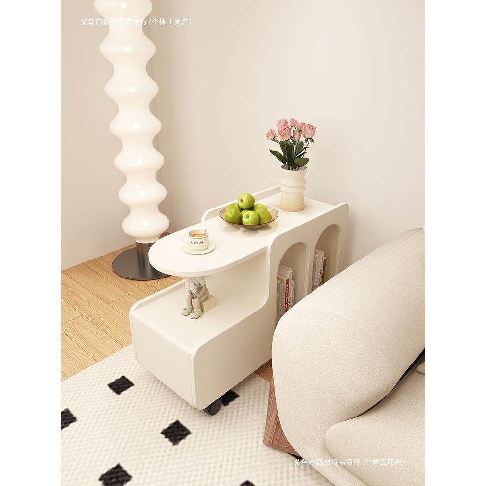 边几推车感轻奢移动奶油风床头小桌子茶几客厅沙发侧边柜包邮,收纳整理,烫衣板及配件,淘宝优惠券,粉丝福利购,淘宝优惠卷