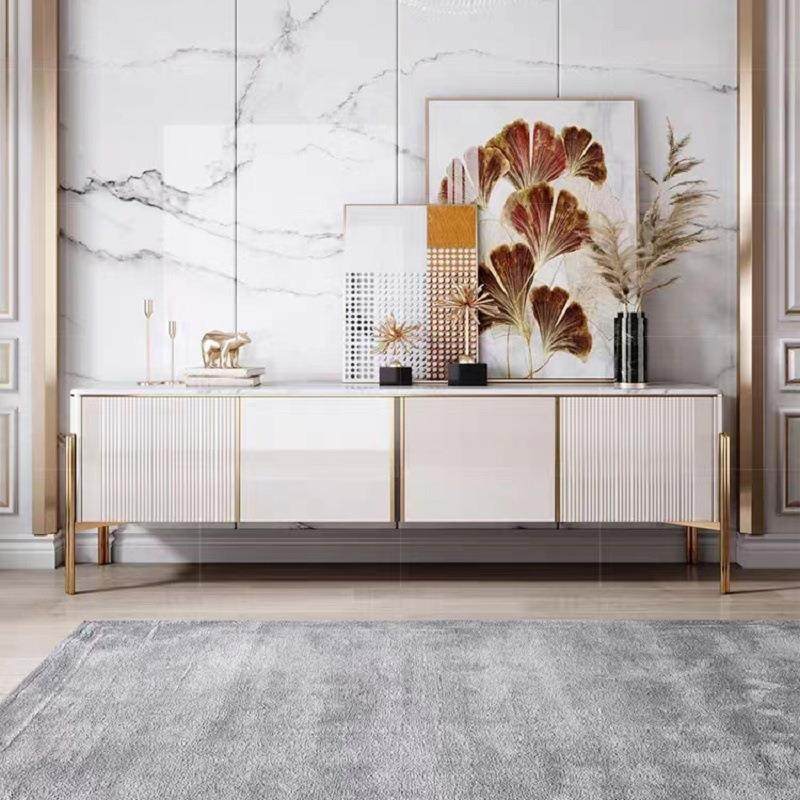 现代轻奢电视柜茶几组合亮光烤漆家用客厅配套小户型岩板边柜地柜,收纳整理,烫衣板及配件,淘宝优惠券,粉丝福利购,淘宝优惠卷