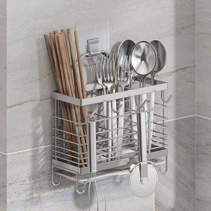 304不锈钢筷子筒吸盘壁挂沥水勺筷笼筷子架厨房收纳架K-349,纺织面料/辅料/配套,纺织机械配件,淘宝优惠券,粉丝福利购,淘宝优惠卷
