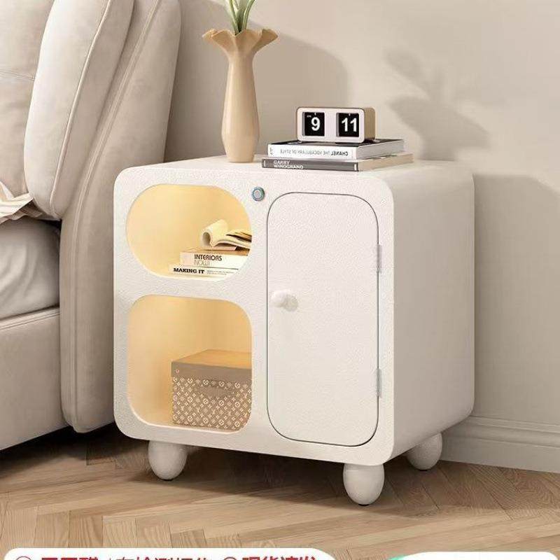 网红家用简约奶油风床边柜多功能储物柜卧室移动客厅收纳小柜子,收纳整理,烫衣板及配件,淘宝优惠券,粉丝福利购,淘宝优惠卷