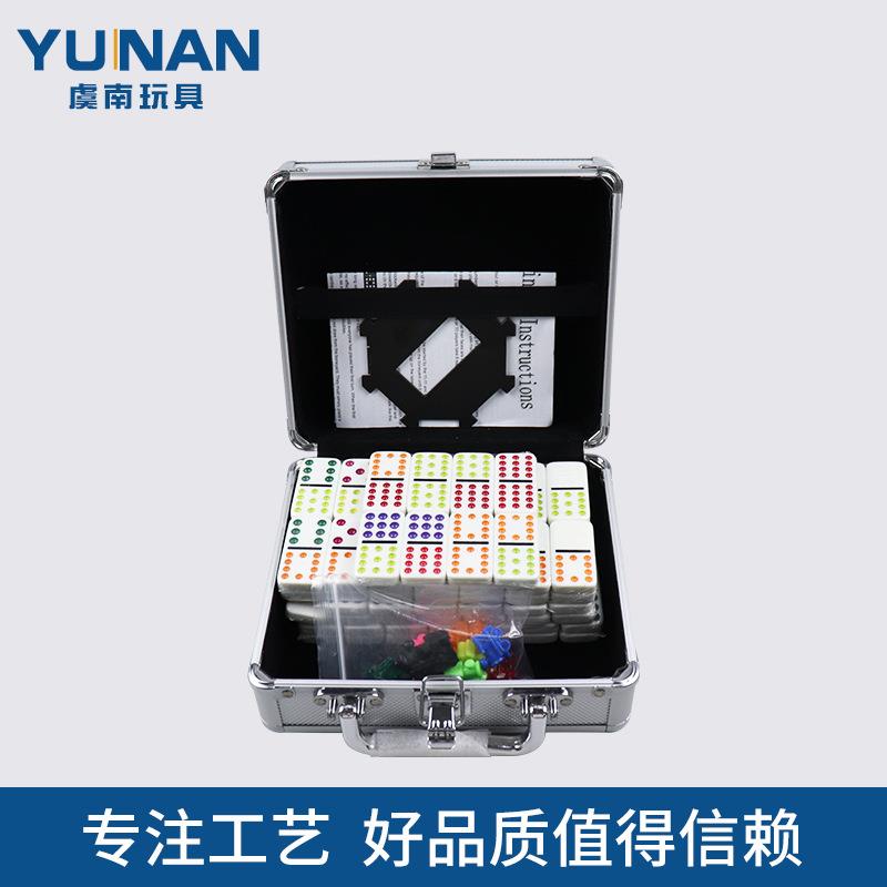 亚玛逊热销儿童益智多米诺骨牌91张铝箱DOMINO玩具墨西哥火车