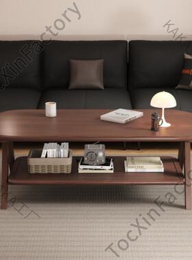 LCP2现代茶几家用实木新款小户型桌子双层客简约简易茶桌