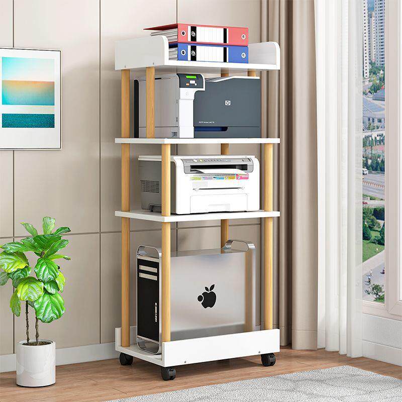 打印机置物架落地办公室多层可移动整理柜工位桌下电脑主机托架子