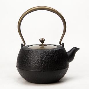 1200ml平肩铁壶日式围炉煮茶铸铁茶壶纯手工烧水壶养生复古茶具