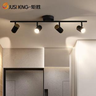 炬胜北欧镜前灯led浴室壁灯黑白色简约3头可调衣帽间过道玄关灯