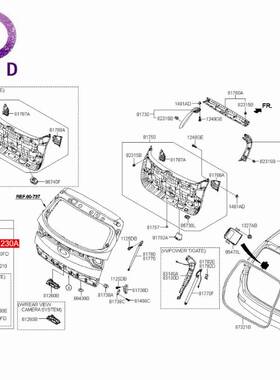 后行李箱锁尾门锁扣总成81230-H3000适用于起亚KX52016-