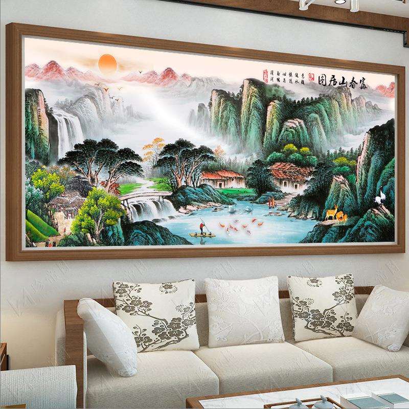富春山居图十字绣2024新款线绣客厅大幅风景山水画自己绣手工满绣