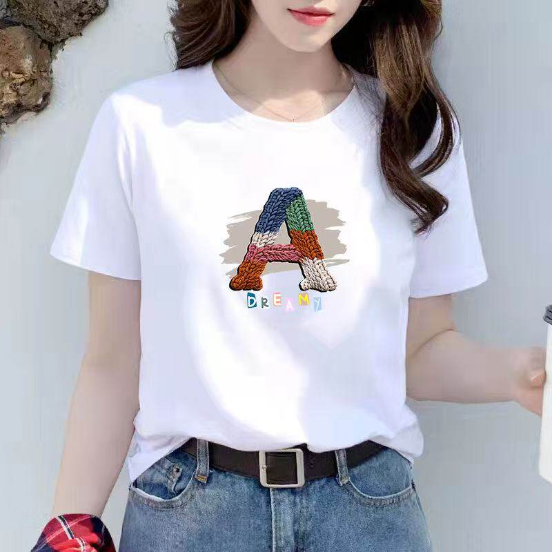 纯棉重磅潮牌印花短袖T恤衫男女夏季新款宽松美式半袖上衣1