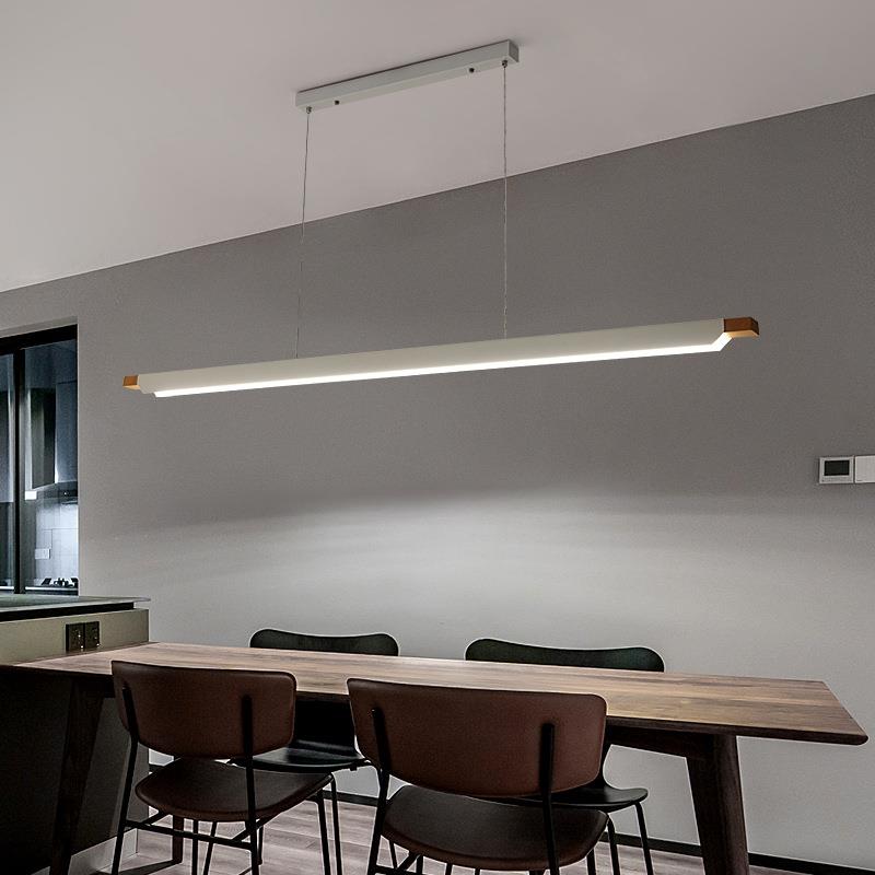 实木铁艺办公室吊灯简约北欧餐厅吧台led创意长条餐桌茶室吊灯