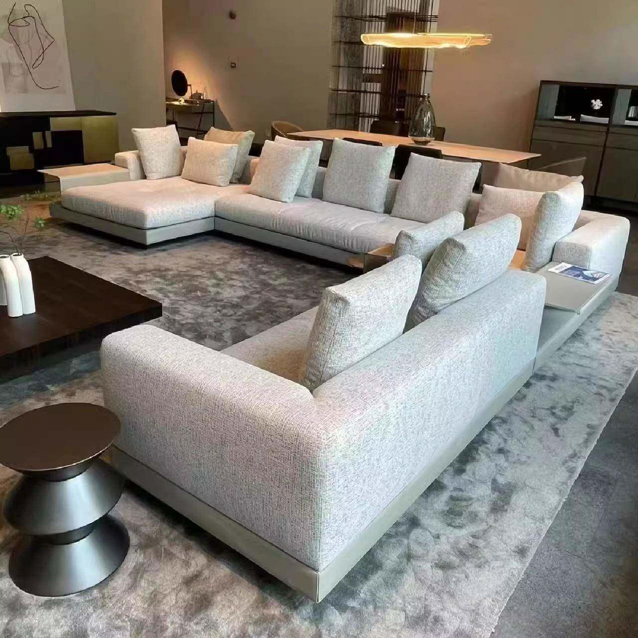 康纳利棉麻布艺沙发客厅大户型高档别墅大平层沙发意式简约大转角