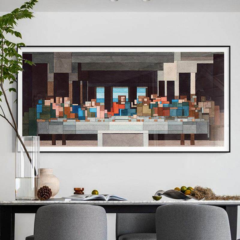 现代简约餐厅装饰画的晚餐抽象饭厅餐桌墙上挂画北欧客厅壁画