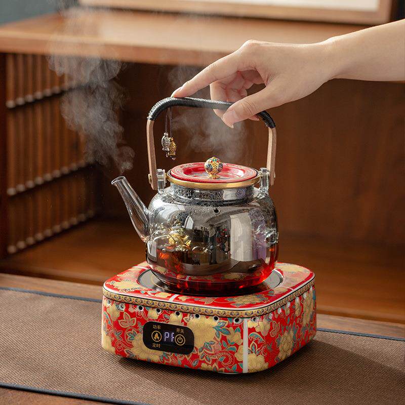 高档触摸陶瓷电陶炉白茶普洱煮茶器玻璃壶铜壶铁壶通用烧水煮茶炉