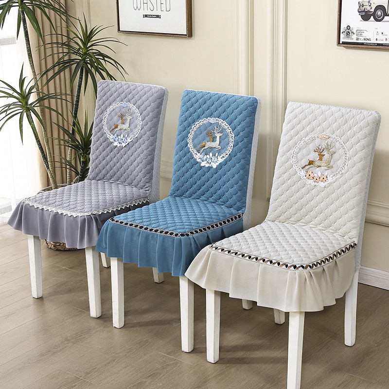 中式直背椅子套罩全包防滑餐厅餐桌凳子套座椅保护套一体凳子套罩