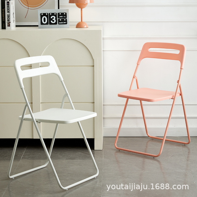 电脑椅折叠椅子家用塑料椅子餐椅家用折叠凳办公椅休闲椅便携椅