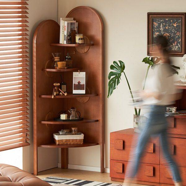 桃熙实木转角置物架复古转角柜三角柜墙角边柜小户型收纳架展示架,住宅家具,角柜,淘宝优惠券,粉丝福利购,淘宝优惠卷