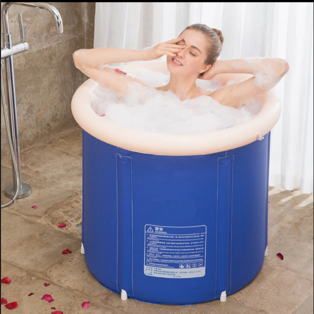 泡澡桶大人洗澡桶充气浴缸家用加厚大号浴盆全身成人折叠浴桶塑料