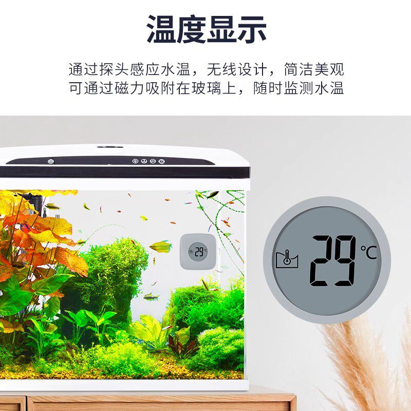 鱼缸带温度显示悬浮磁力刷清洗器擦玻璃强磁双面清理除藻工具迷你