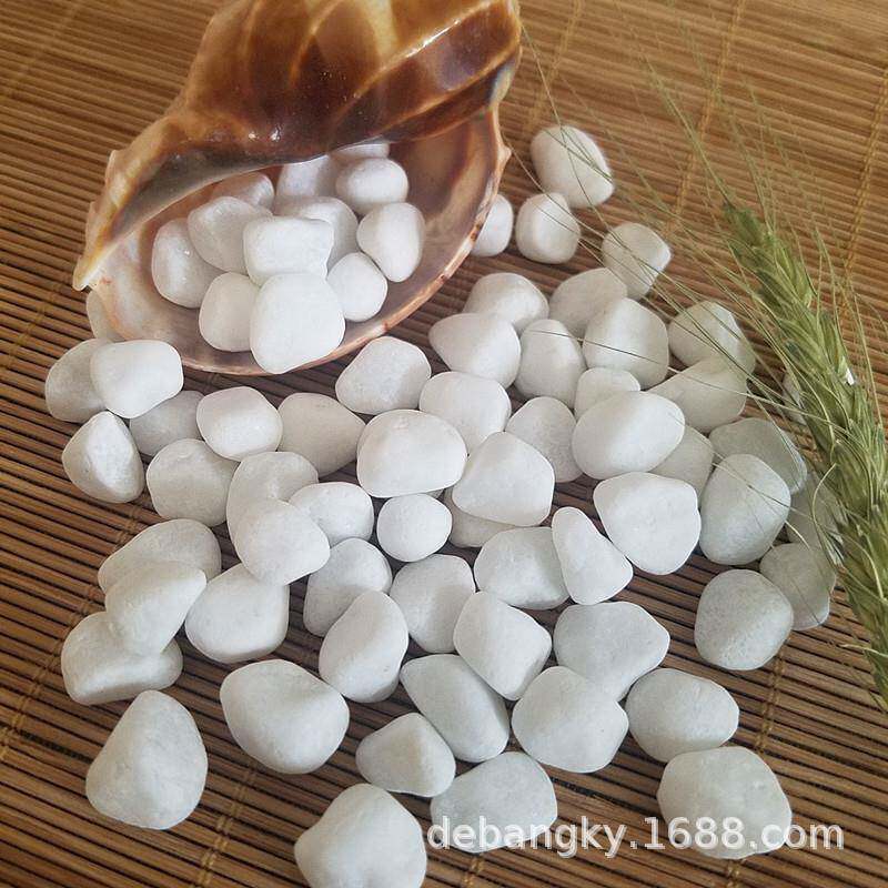 白色石米滤料水处理鹅卵石园林铺面雪花白石子