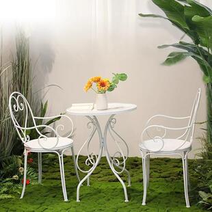 户外创意复古铁艺阳台桌椅花园庭院休闲桌椅组合室外庭院网红布置
