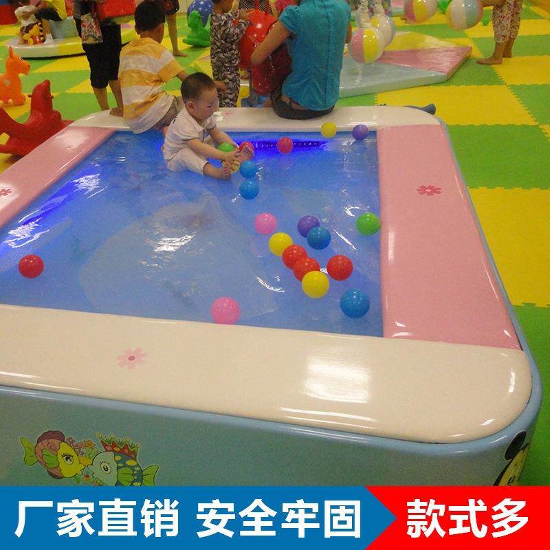 淘气堡玻璃钢水床LED彩灯方形圆形水袋蹦蹦床水床儿童乐园冰爽垫