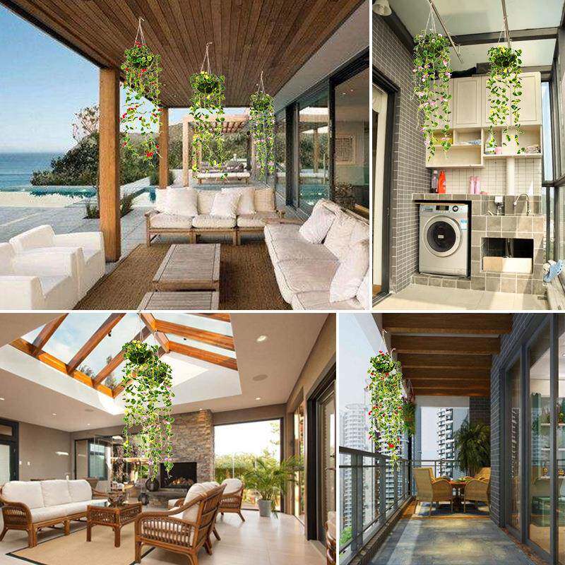 田园风格花艺仿真迷你秋海棠花壁挂花墙壁吊顶花室内阳台装饰吊篮