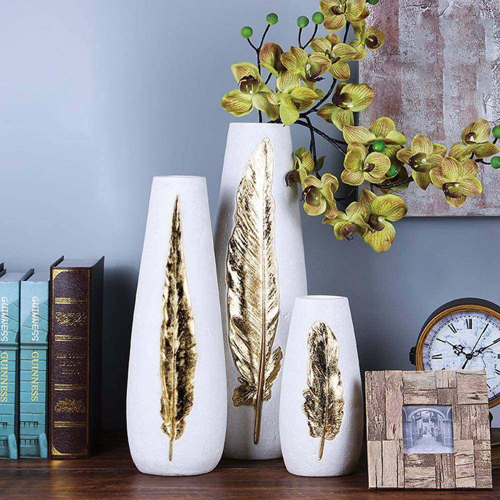 金羽毛花瓶金色装饰花插现代树脂摆件简约办公室客厅家居工艺品,机械设备,其他机械设备,淘宝优惠券,粉丝福利购,淘宝优惠卷