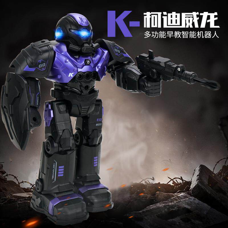 JJRC英文版爆款遥控机械战警模型儿童多功能早教智能玩具机器人