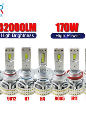 170w大功率双铜管汽车前大灯led灯h432000lm汽车前照灯24vled车灯