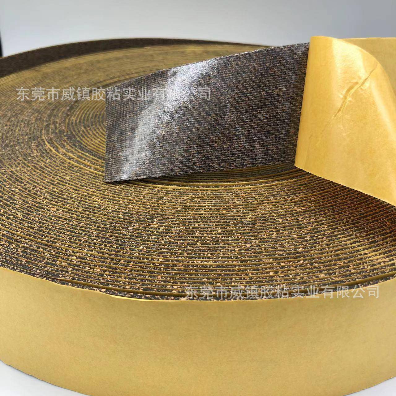 防滑橡胶软木带滚轮隔热磨砂软木胶带机器磨损软木带复合胶带