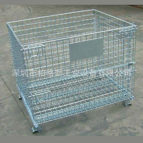 网格50*50/50*100分拣筐仓储笼折叠铁筐蝴蝶笼车储物笼车可加脚轮
