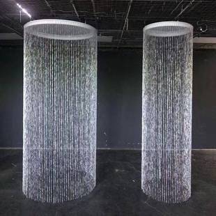 婚礼堂圆环流苏吊顶飞蝶珠线帘慕雪圆环挂件婚庆舞台路引装饰道具