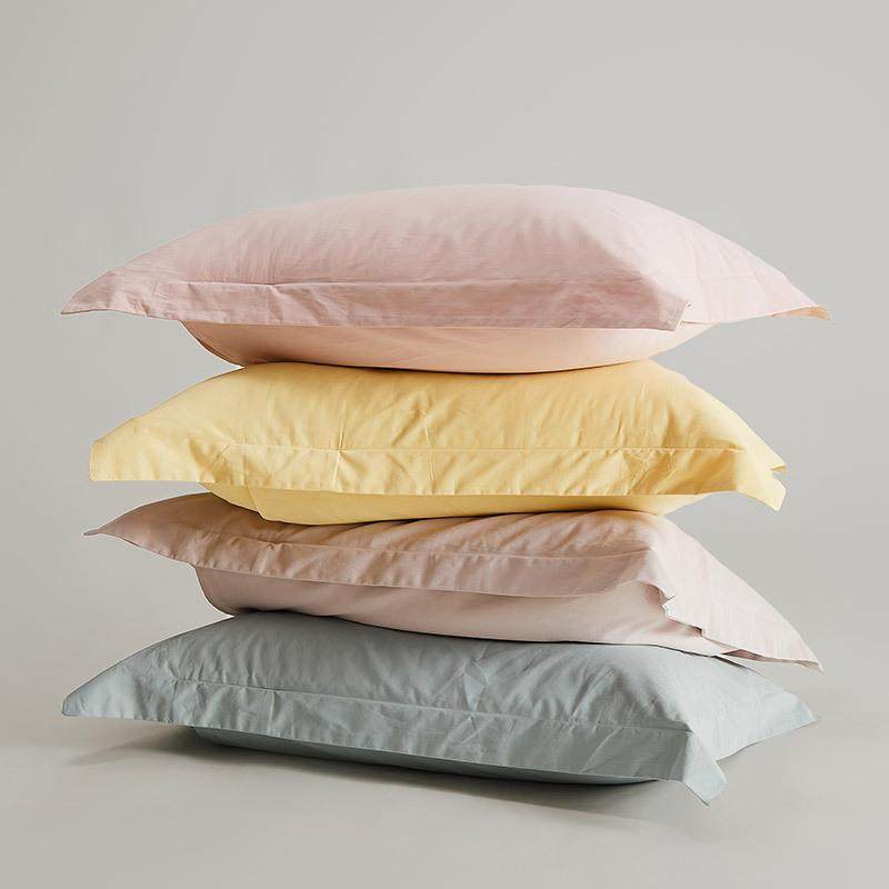 现代简约风纯色全棉磨毛枕套一对装加厚单人枕头套白咖粉灰红紫色